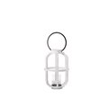 Urban Trends Collection Wood Round Lantern with Metal Top Ring Handle Candle Glass Holder  Window Pane White 12109